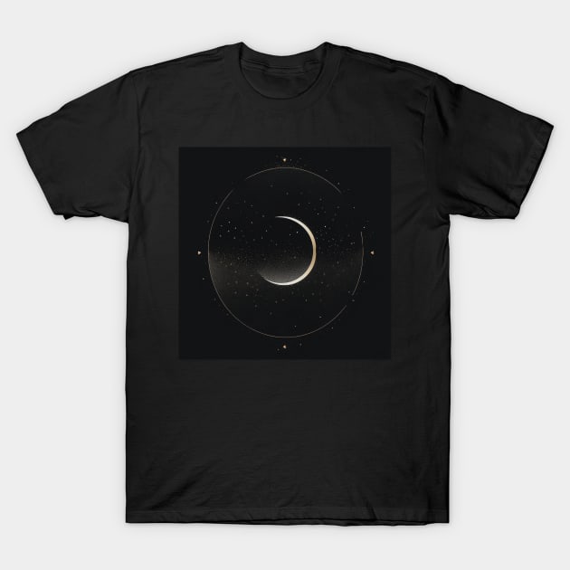 Galaxy Moon T-Shirt by Sheptylevskyi